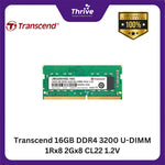 Load image into Gallery viewer, Transcend 16GB DDR4 3200 U-DIMM 1Rx8 2Gx8 CL22 1.2VV
