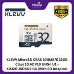Load image into Gallery viewer, KLEVV MicroSD CRAS 100MB/S 32GB Class 10 A2 V10 UHS-I U1 - K032GUSD6U1-CA (With SD Adaptor)