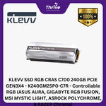 Load image into Gallery viewer, KLEVV SSD RGB CRAS C700 240GB PCIE GEN3X4 - K240GM2SP0-C7R - Controllable RGB (ASUS AURA, GIGABYTE RGB FUSION, MSI MYSTIC LIGHT, ASROCK POLYCHROME, & RAZER Chroma)