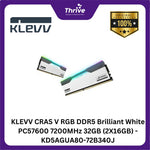 Load image into Gallery viewer, KLEVV CRAS V RGB DDR5 Brilliant White PC57600 7200MHz 32GB (2X16GB) - KD5AGUA80-72B340J