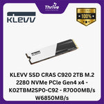 Load image into Gallery viewer, KLEVV SSD CRAS C920 2TB M.2 2280 NVMe PCle Gen4 x4 - K02TBM2SP0-C92 - R7000MB/s W6850MB/s