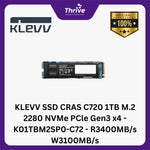 Load image into Gallery viewer, KLEVV SSD CRAS C720 1TB M.2 2280 NVMe PCle Gen3 x4 - K01TBM2SP0-C72 - R3400MB/s W3100MB/s