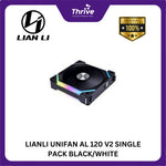 Load image into Gallery viewer, LIANLI UNIFAN AL 120 V2 SINGLE PACK BLACK/WHITE