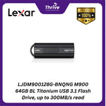 Load image into Gallery viewer, LJDM900128G-BNQNG M900 64GB BL Titanium USB 3.1 Flash Drive, up to 300MB/s read