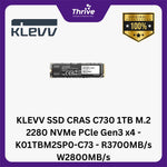Load image into Gallery viewer, KLEVV SSD CRAS C730 1TB M.2 2280 NVMe PCle Gen3 x4 - K01TBM2SP0-C73 - R3700MB/s W2800MB/s