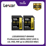 Load image into Gallery viewer, LSD1800001T-BNNNG Professional 1800x SDXC UHS-II, U3, V60, RW up to 280/210 MB/s.