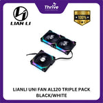 Load image into Gallery viewer, LIANLI UNI FAN AL120 TRIPLE PACK BLACK/WHITE