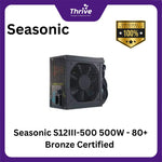 Load image into Gallery viewer, Seasonic S12III-500 500W - 80+ Bronze Certified - 5 Years - Retail Box (NO OEM)