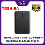 Load image into Gallery viewer, Toshiba Canvio Partner 3.0 Portable Hard Drive 1TB, Black Type-C