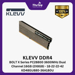Load image into Gallery viewer, KLEVV DDR4 BOLT X Series PC28800 3600MHz Dual Channel 16GB (2X8GB) - 18-22-22-42 KD48GU880-36A180U
