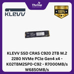 Load image into Gallery viewer, KLEVV SSD CRAS C920 2TB M.2 2280 NVMe PCle Gen4 x4 - K02TBM2SP0-C92 - R7000MB/s W6850MB/s