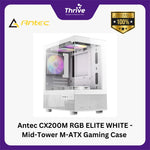 Load image into Gallery viewer, Antec CX200M RGB ELITE WHITE - Mid-Tower M-ATX Gaming Case - Tempered Glass Side Panel - Free 3Pcs 120mm RGB Fans + 2Pcs 120mm RGB Fans Reverse