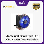 Load image into Gallery viewer, Antec A30 92mm Blue LED CPU Cooler Dual Heatpipe - All Intel & AMD Socket