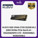 Load image into Gallery viewer, KLEVV SSD CRAS C730 512GB M.2 2280 NVMe PCle Gen3 x4 - K512GM2SP0-C73 - R3400MB/s W2800MB/s