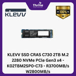 Load image into Gallery viewer, KLEVV SSD CRAS C730 2TB M.2 2280 NVMe PCle Gen3 x4 - K02TBM2SP0-C73 - R3700MB/s W2800MB/s