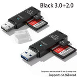 Load image into Gallery viewer, 2 in 1 USB2.0/3.0 Card Reader Micro TF sd card Reader usb adapter High Speed Cardreader TF Memory card For PC Laptop Accessories