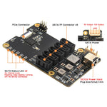 Load image into Gallery viewer, Raspberry Pi 5 X1009 PCIe to 5-Port SATA Shield SATA HAT Expansion Board (NOT Support Boot from HDD/SSD)

