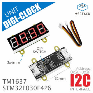 M5Stack Official Red 7-Segment Digit Clock Unit