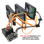 Load image into Gallery viewer, Raspberry Pi 5 X1009 PCIe to 5-Port SATA Shield SATA HAT Expansion Board (NOT Support Boot from HDD/SSD)
