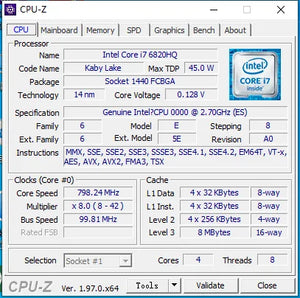 7TH KABY LAKE Processor QL2X ES 0000 MODIFIED CPU 2.7GHz 4C8T BGA to LGA 1151 Reference I7-6820HQ