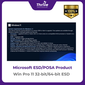 Microsoft Windows Professional 11 32-bit/64-bit ESD