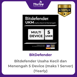 Bitdefender Usaha Kecil dan Menengah 5 Device (maks 1 Server) (Yearly)