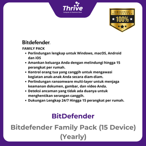 Bitdefender Family Pack (15 Device) (Yearly)