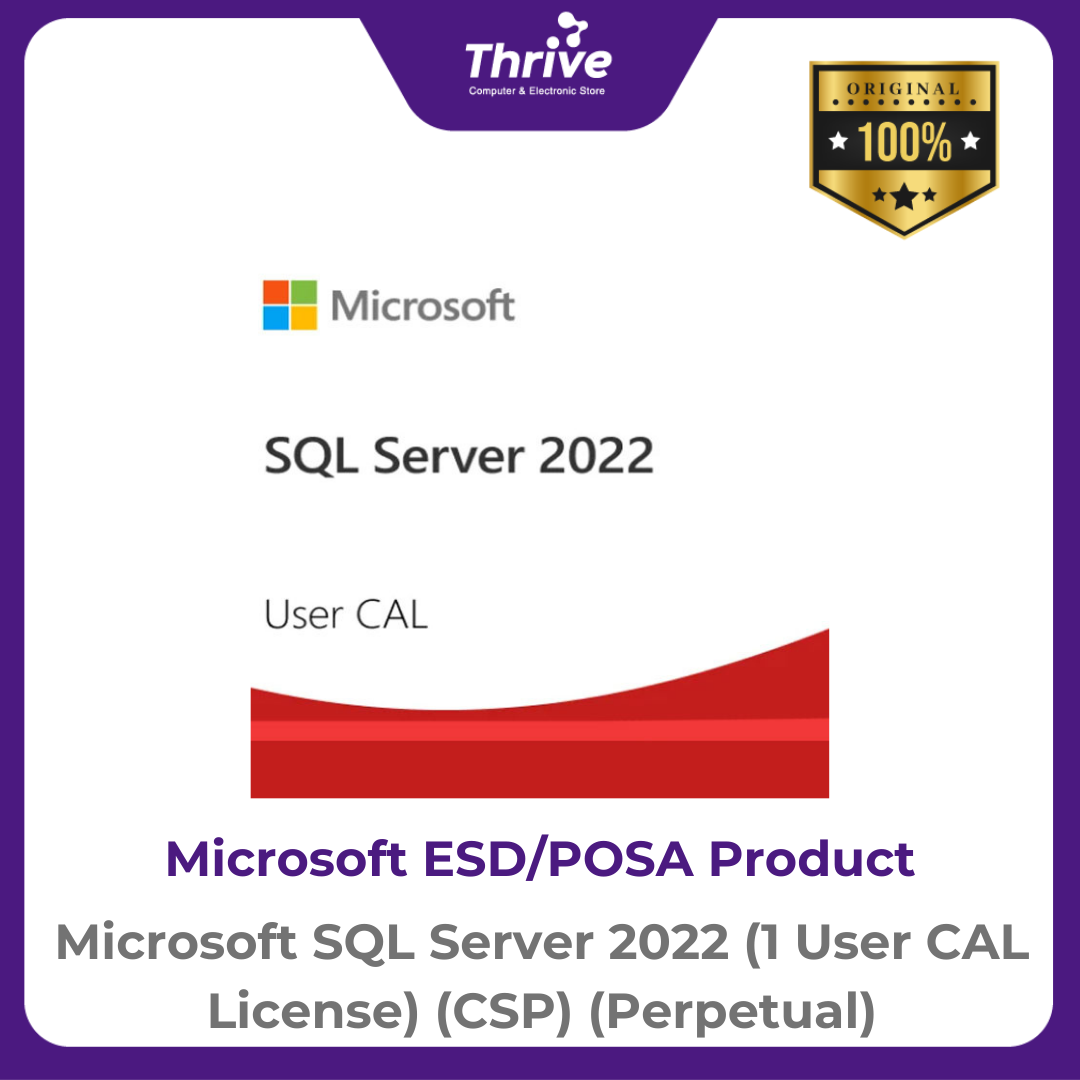 Microsoft SQL Server 2022 (1 User CAL License) (CSP) (Perpetual ...