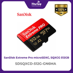 Load image into Gallery viewer, SanDisk Extreme Pro microSDXC, SQXCD 512GB, V30, U3, C10, A2, UHS-I, 200MB/s R, 140MB/s W, 4x6, SD adaptor, Lifetime Limited
