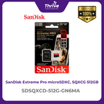 Load image into Gallery viewer, SanDisk Extreme Pro microSDXC, SQXCD 512GB, V30, U3, C10, A2, UHS-I, 200MB/s R, 140MB/s W, 4x6, SD adaptor, Lifetime Limited
