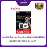 Load image into Gallery viewer, SanDisk Extreme Pro microSDXC, SQXCD 256GB, V30, U3, C10, A2, UHS-I, 200MB/s R, 140MB/s W, 4x6, SD adaptor, Lifetime Limited
