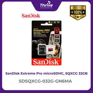 SanDisk Extreme Pro microSDHC, SQXCG 32GB, V30, U3, C10, A1, UHS-1, 100MB/s R, 90MB/s W, 4x6, SD adaptor, Lifetime Limited