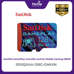 Load image into Gallery viewer, SanDisk GamePlay microSD card for Mobile Gaming, microSDXC, SQXAA 128GB, V30, U3, C10, A2, UHS-I, 190MB/s R, 90MB/s W, 4x6, Lifetime Limited
