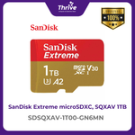 Load image into Gallery viewer, SanDisk Extreme microSDXC, SQXAV 1TB, V30, U3, C10, A2, UHS-I, 190MB/s R, 130MB/s W, 4x6, Lifetime Limited
