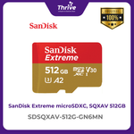 Load image into Gallery viewer, SanDisk Extreme microSDXC, SQXAV 512GB, V30, U3, C10, A2, UHS-I, 190MB/s R, 130MB/s W, 4x6, Lifetime Limited
