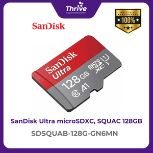 SanDisk Ultra microSDXC, SQUAB128GB, A1, C10, U1, UHS-I, 140MB/s R, 4x6, 10Y