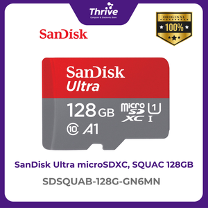 SanDisk Ultra microSDXC, SQUAB128GB, A1, C10, U1, UHS-I, 140MB/s R, 4x6, 10Y