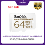 Load image into Gallery viewer, SanDisk MAX ENDURANCE microSDXC™ Card, SQQVR 64G, (30,000 Hrs), UHS-I, C10, U3, V30, 100MB/s R, 40MB/s W, SD adaptor, 5Y
