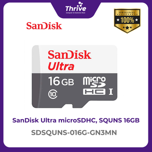 SanDisk Ultra microSDHC, SQUNS 16GB, C10, UHS-1, 80MB/s R, 3x5, 7Y