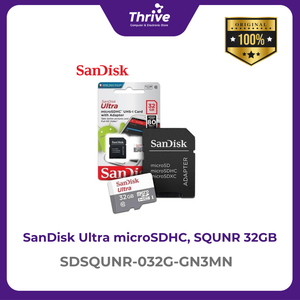 SanDisk Ultra microSDHC, SQUNR 32GB, C10, UHS-1, 100MB/s R, 3x5, 7Y