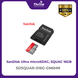 SanDisk Ultra microSDHC, SQUAR 16GB, C10, A1, UHS-1, 98MB/s R, 4x6, 10Y