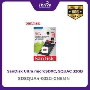 SanDisk Ultra microSDHC, SQUA4 32GB, A1, C10, U1, UHS-I, 120MB/s R, 4x6, 10Y