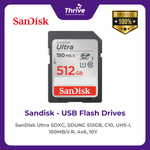 Load image into Gallery viewer, SanDisk Ultra SDXC, SDUNC 512GB, C10, UHS-I, 150MB/s R, 4x6, 10Y
