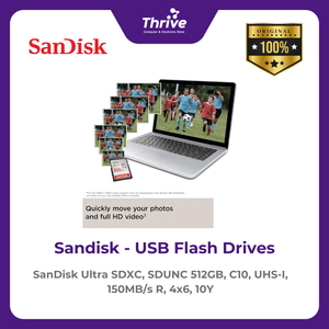 SanDisk Ultra SDXC, SDUNC 512GB, C10, UHS-I, 150MB/s R, 4x6, 10Y