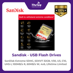 Load image into Gallery viewer, SanDisk Extreme SDHC, SDXVT 32GB, V30, U3, C10, UHS-I, 100MB/s R, 60MB/s W, 4x6, Lifetime Limited
