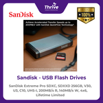 Load image into Gallery viewer, SanDisk Extreme Pro SDXC, SDXXD 256GB, V30, U3, C10, UHS-I, 200MB/s R, 140MB/s W, 4x6, Lifetime Limited
