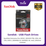 Load image into Gallery viewer, SanDisk Extreme Pro SDXC, SDXXD 1TB, V30, U3, C10, UHS-I, 200MB/s R, 140MB/s W, 4x6, Lifetime Limited
