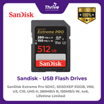 Load image into Gallery viewer, SanDisk Extreme Pro SDXC, SDSDXEP 512GB, V60, U3, C10, UHS-II, 280MB/s R, 150MB/s W, 4x6, Lifetime Limited
