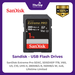 Load image into Gallery viewer, SanDisk Extreme Pro SDXC, SDSDXEP 1TB, V60, U3, C10, UHS-II, 280MB/s R, 150MB/s W, 4x6, Lifetime Limited
