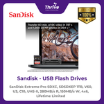 Load image into Gallery viewer, SanDisk Extreme Pro SDXC, SDSDXEP 1TB, V60, U3, C10, UHS-II, 280MB/s R, 150MB/s W, 4x6, Lifetime Limited
